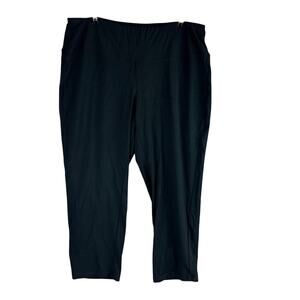 J. Jill Womans 2X Pants Black Wearever Collection Pull On Smooth Slim Leg Crop